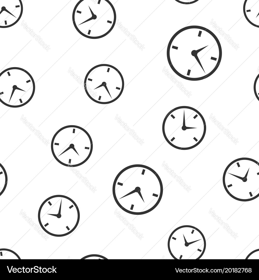 Alarm clock seamless pattern background icon vector image