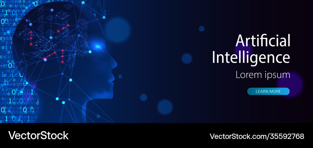 Artificial intelligence ai and big data concept Artificial intelligence ai and big data concept vector image