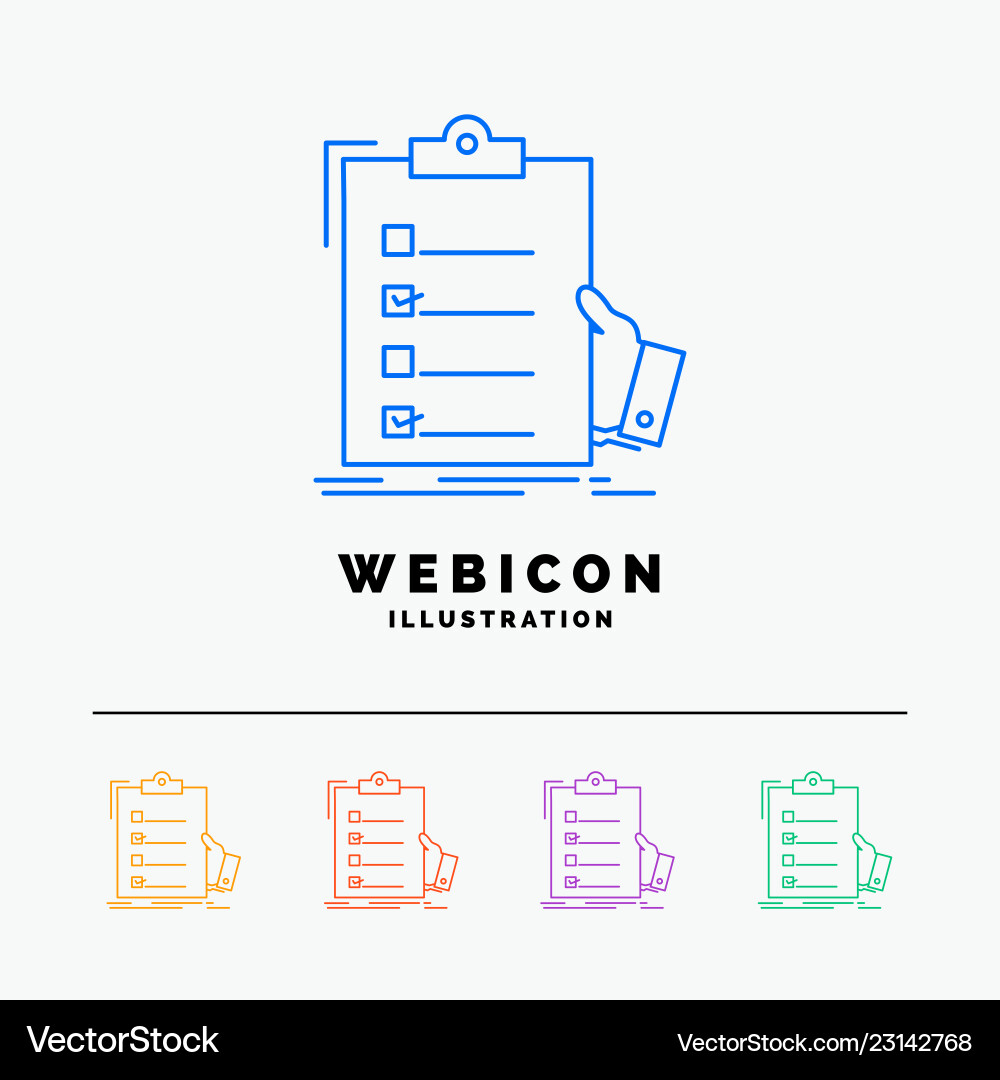 Checklist check expertise list clipboard 5 color Vector Image