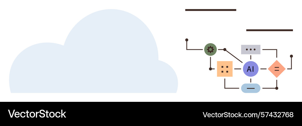 Cloud computing connected with artificial Cloud computing connected with artificial vector image