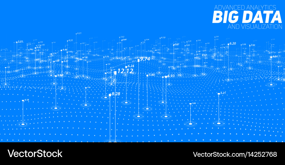 Complex Data Network Visualization vector image