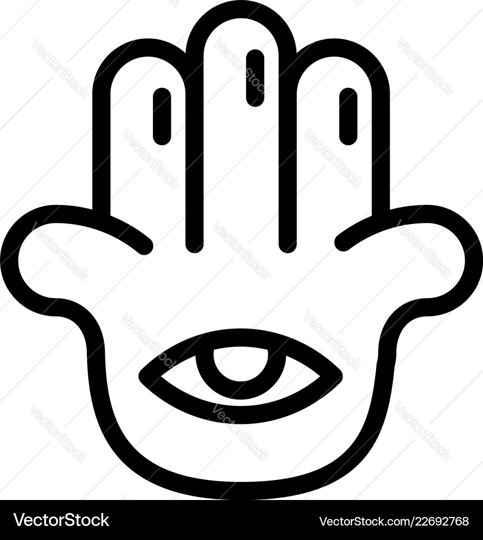Eye Palm Ikone Umriss Stil Eye Palm Ikone Umriss Stil vektorbild
