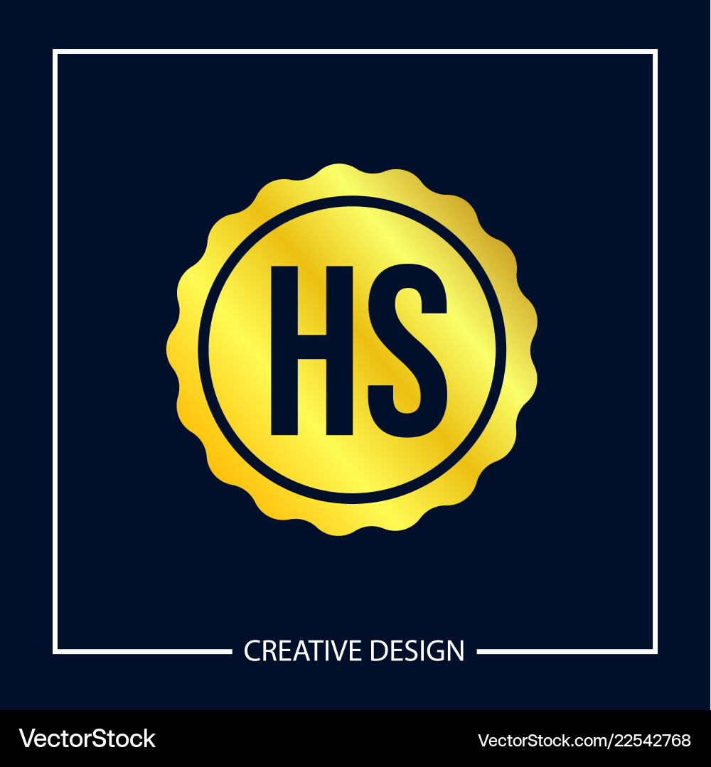 Initial letter hs logo template design Royalty Free Vector