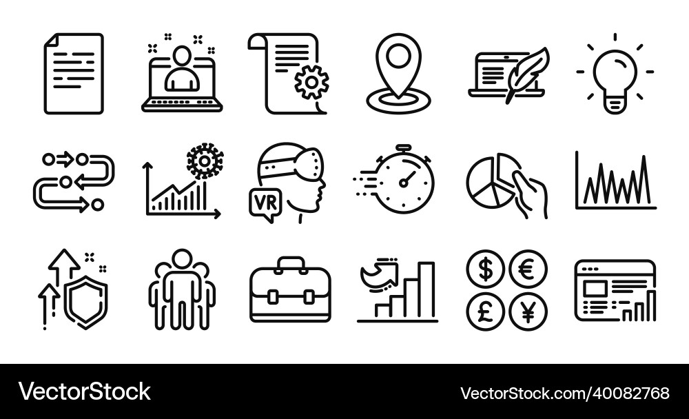 Line graph document and best manager icons Vector Image