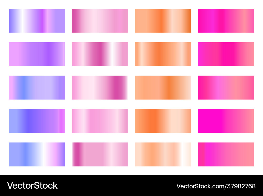 Metallic gradient collection with shiny colorful Vector Image