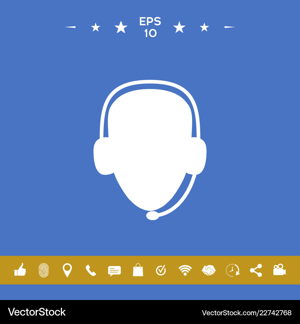 Operator in headset call center icon Operator in headset call center icon vector image
