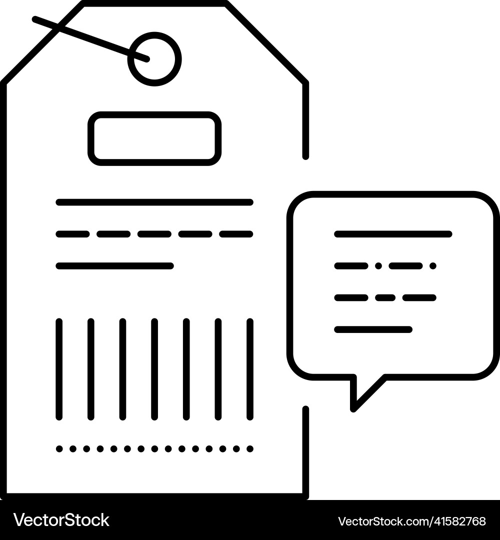 Qr code on label line icon isolated vector image