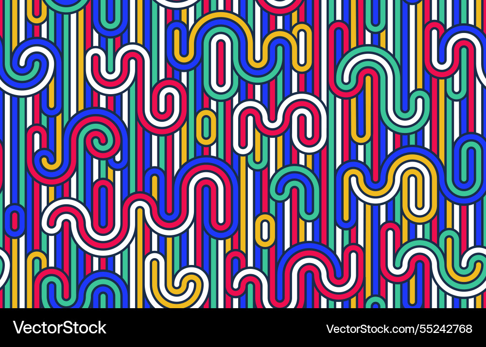 Rainbow lines seamless pattern colorful linear vector image