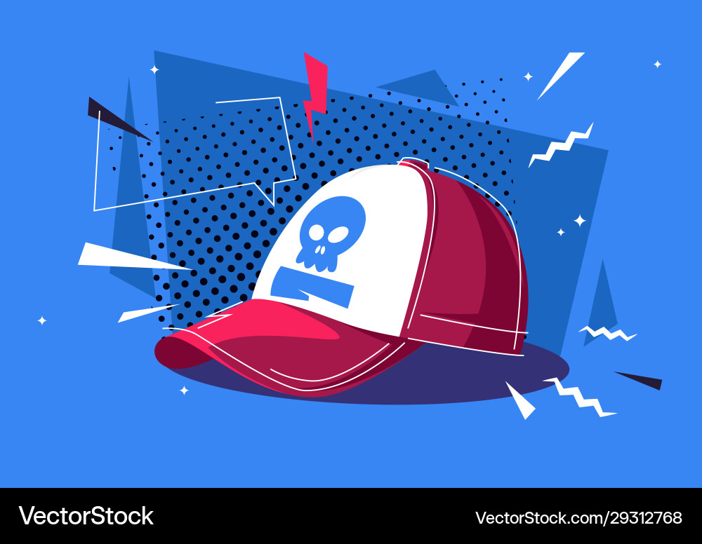 Red cap with an active background Red cap with an active background vector image
