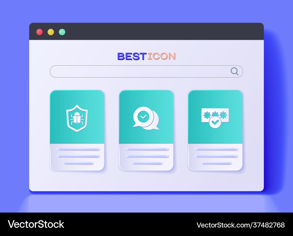 Set check mark in speech bubble system bug Set check mark in speech bubble system bug vector image