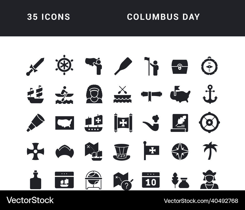 Set of simple icons columbus day Set of simple icons columbus day Vector Image