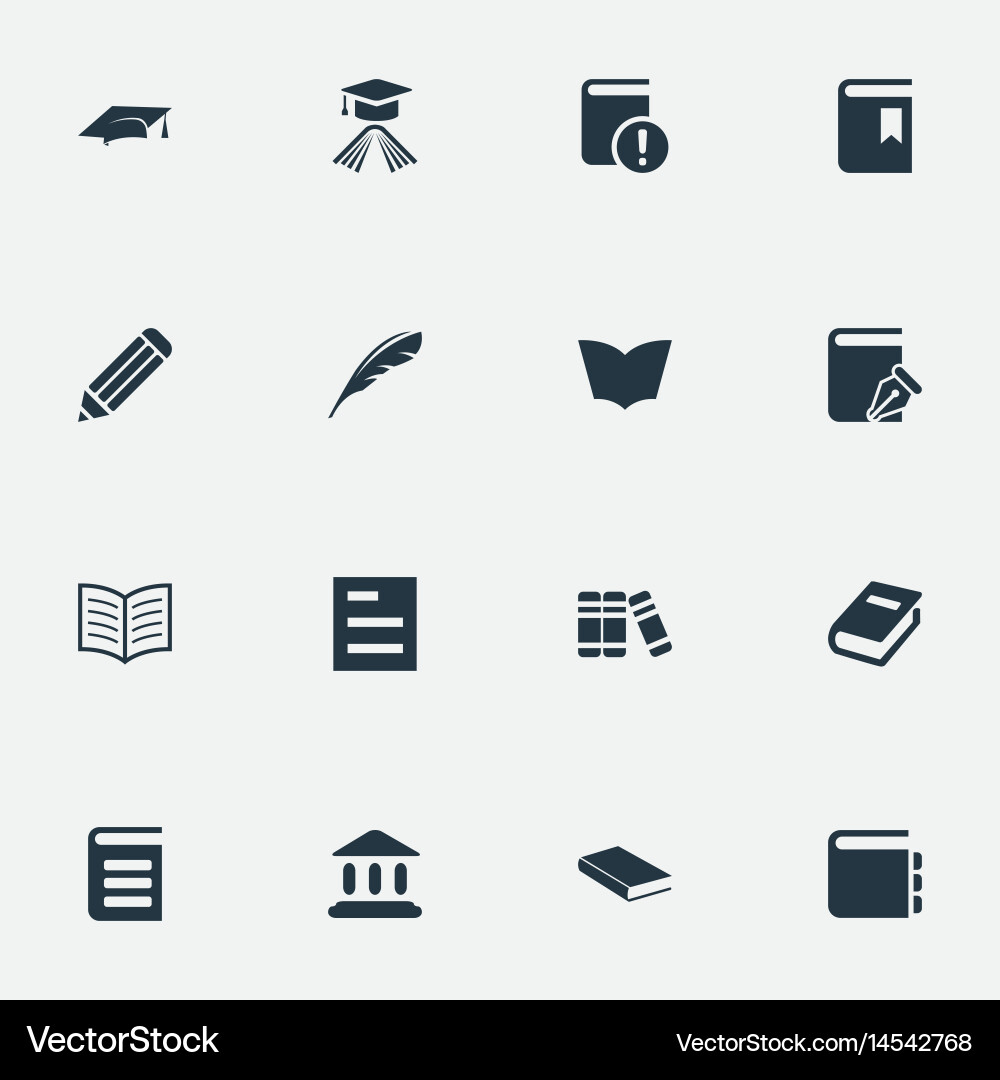 Set of simple knowledge icons vector image