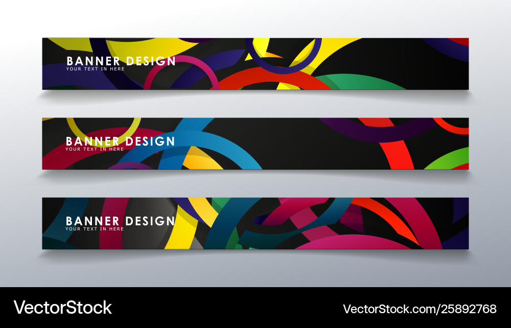 Set rectangular banner with a circle background Set rectangular banner with a circle background Vector Image