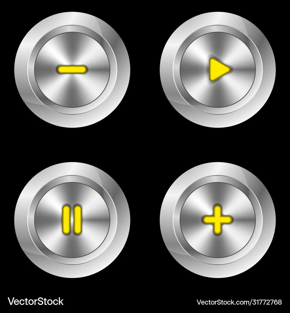 Set round colored buttons vector image