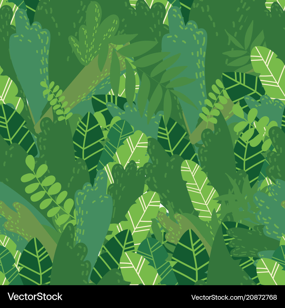 Summer leaves seamless pattern Royalty Free Vector Image