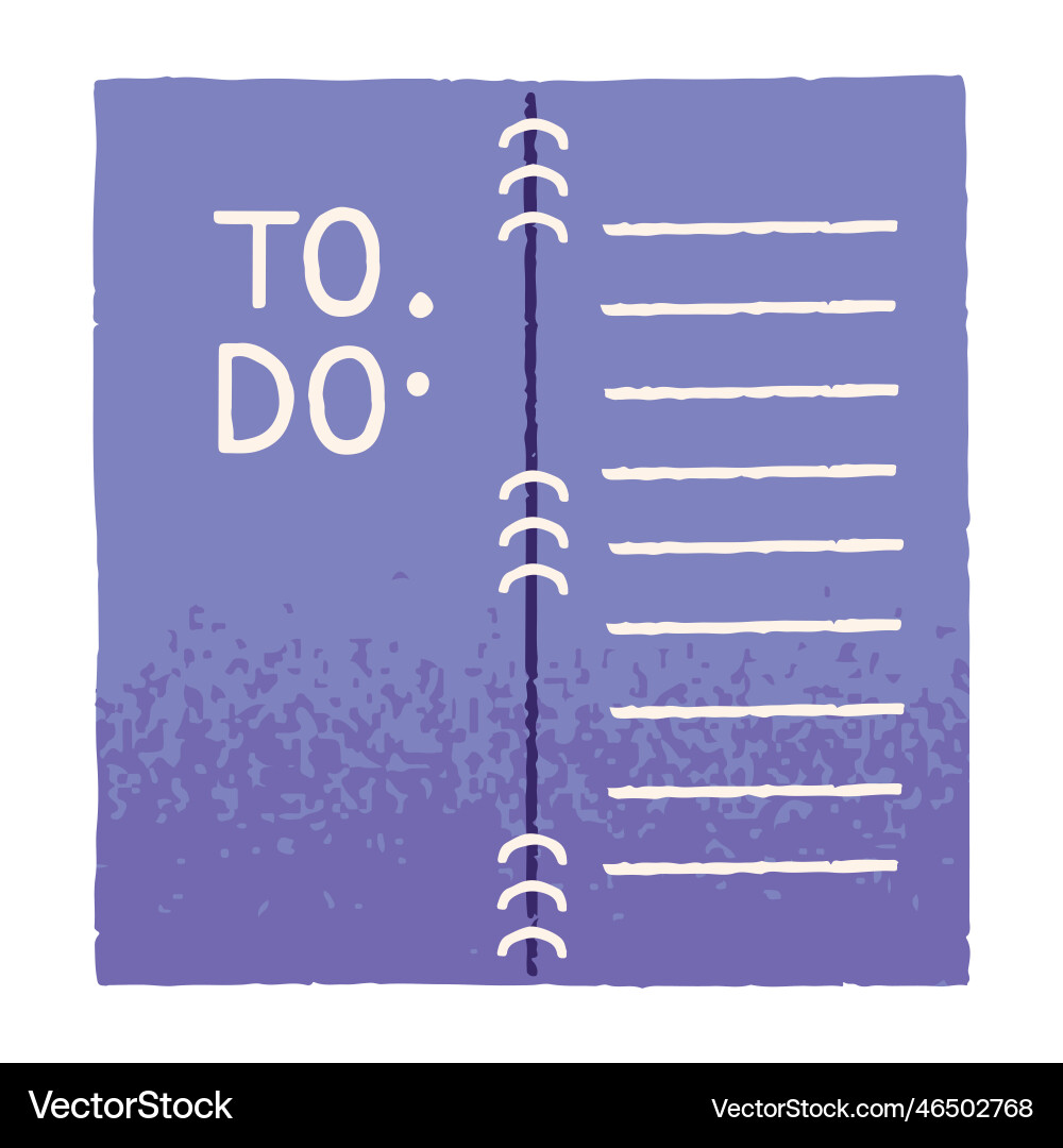 To-do list planner open notebook with lined vector image