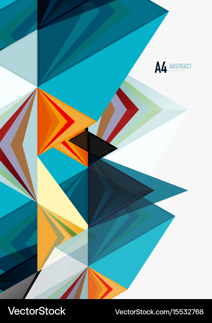 Triangular low poly a4 size geometric vector image