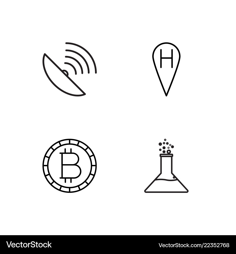 Web einfache umrissene Symbole Set Vektorbild