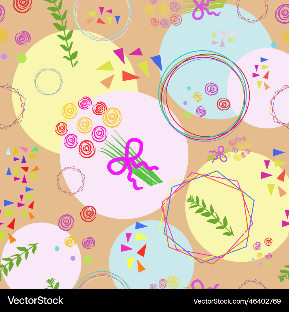 Abstract seamless pattern with elements Vector Image