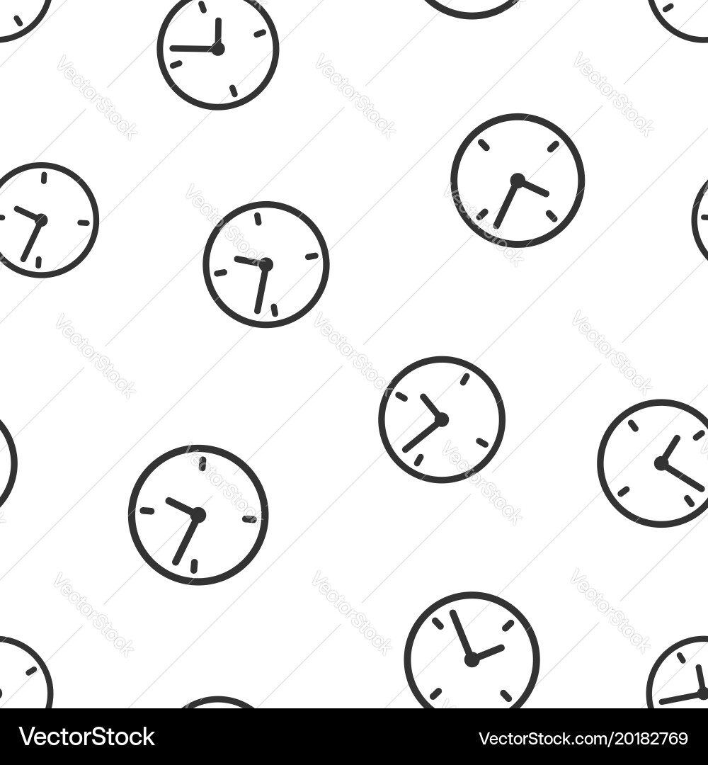 Alarm clock seamless pattern background icon vector image