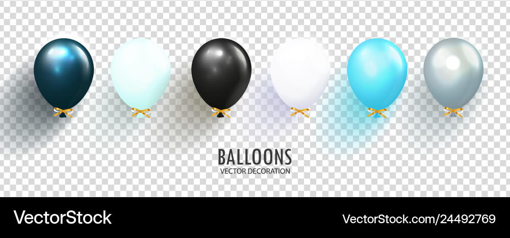 Glossy Balloons on Transparent Background Vector Image