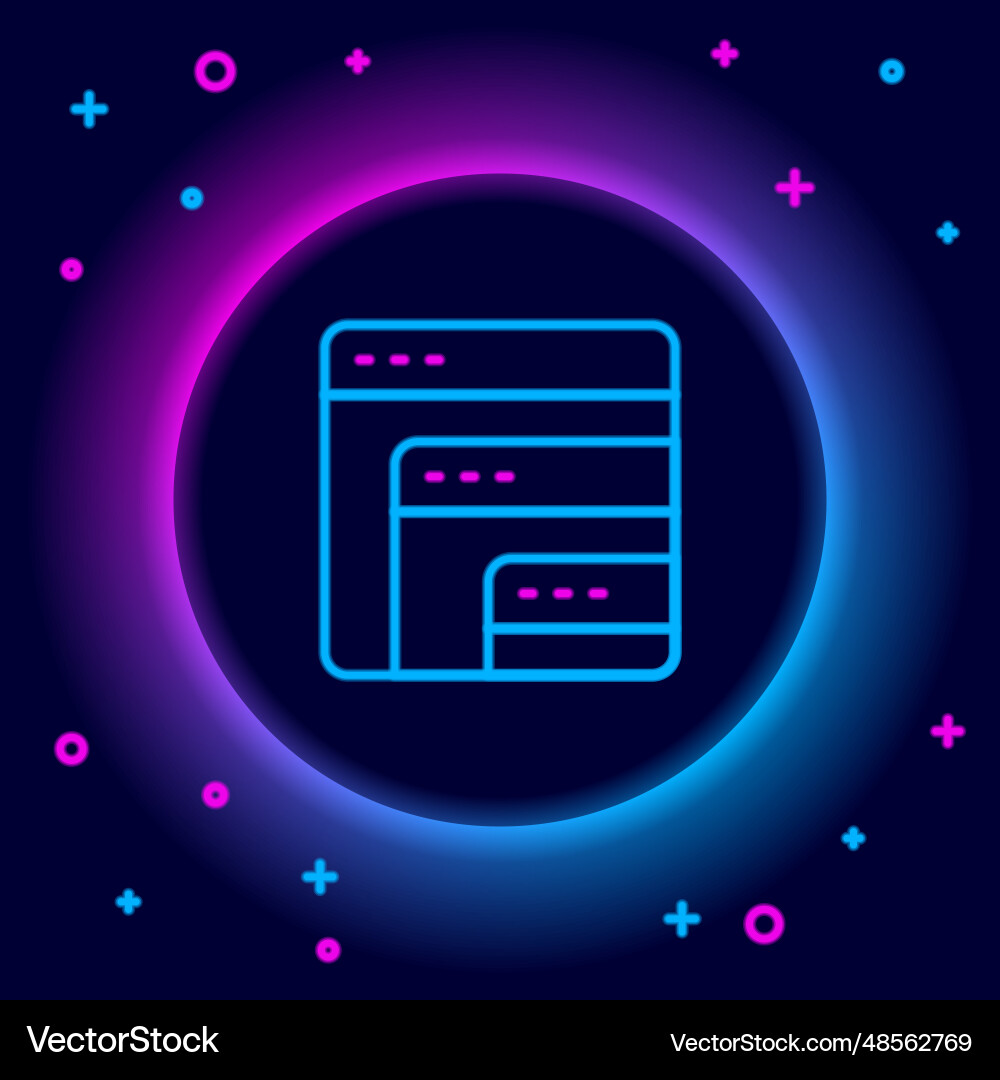 Glowing neon line software web developer Vector Image