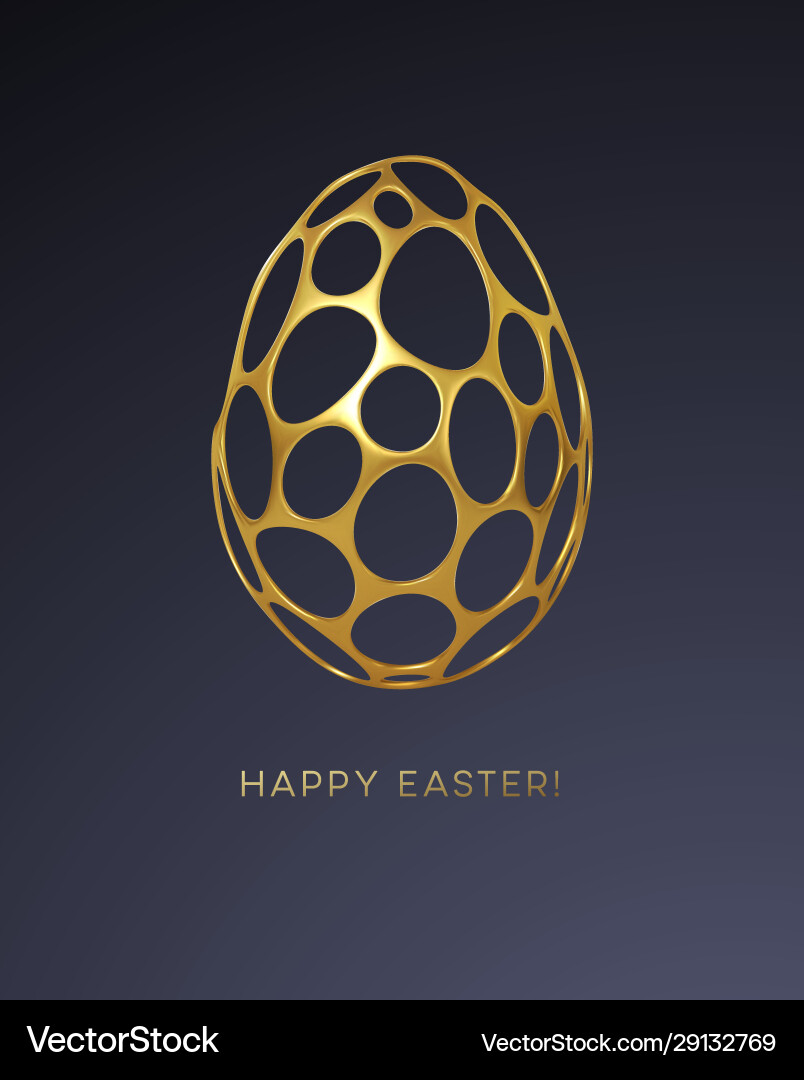 Golden Easter Egg Ornament vector image