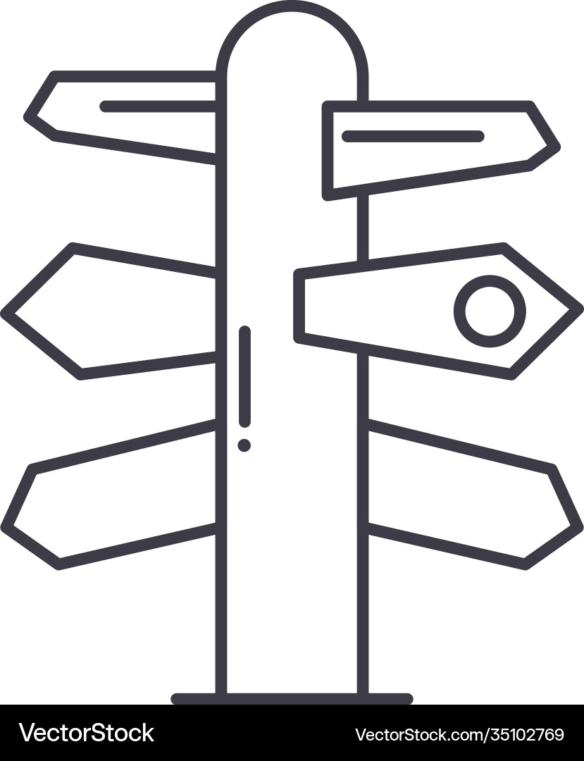 Guide post icon linear isolated Guide post icon linear isolated Vector Image
