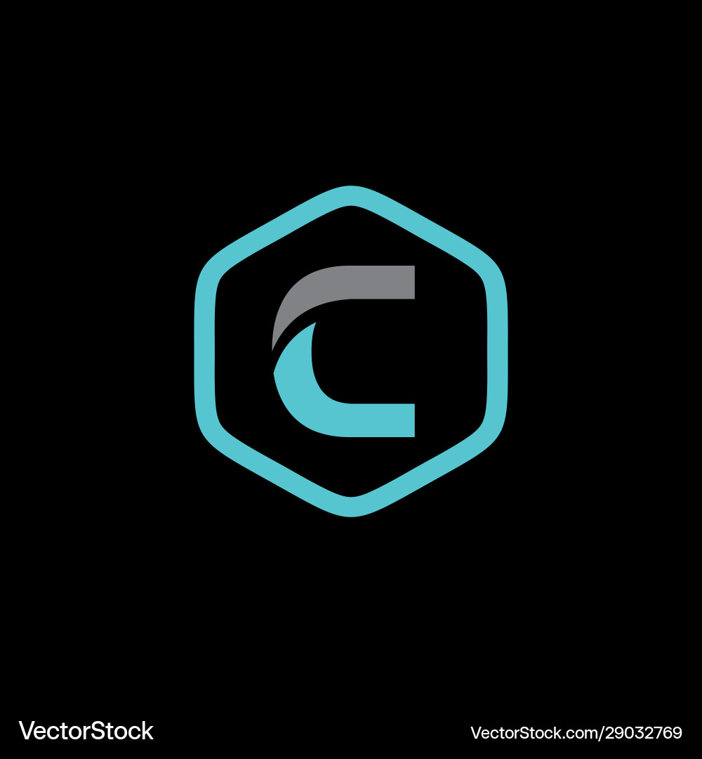 Initial c hexagon logo template Royalty Free Vector Image