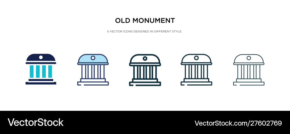 Old monument icon in different style two colored Old monument icon in different style two colored vector image