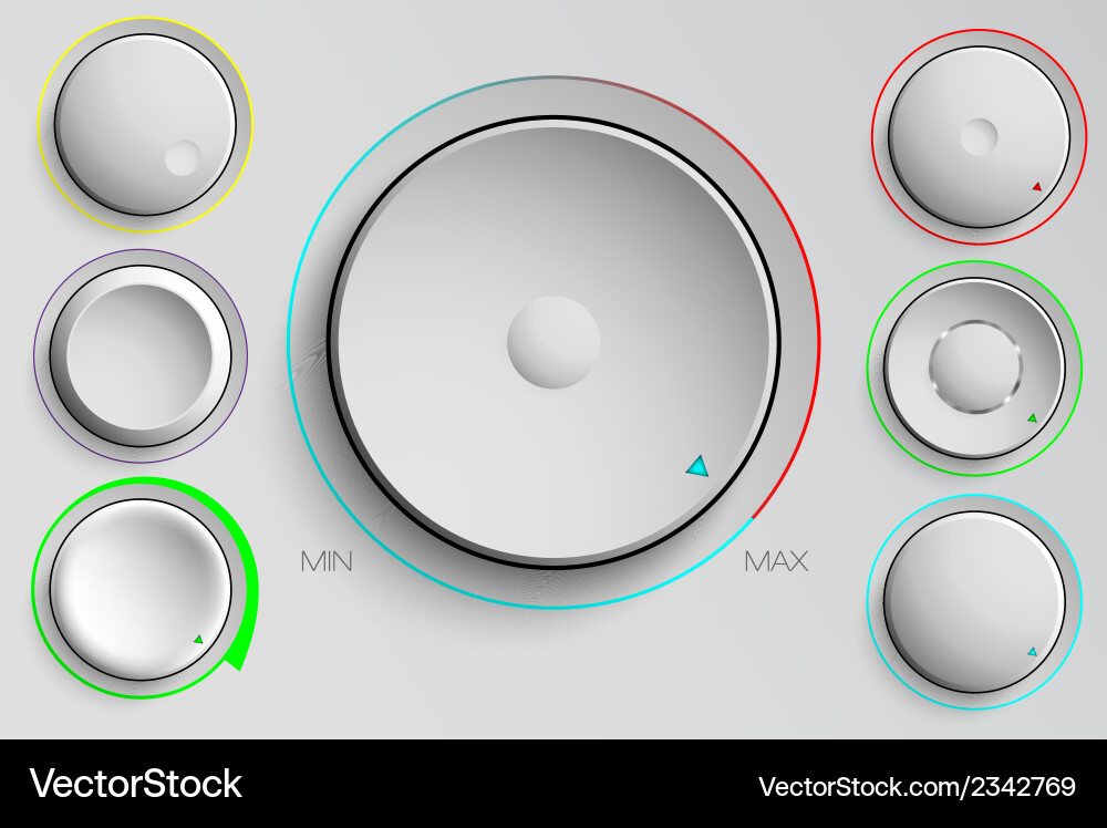 Set of buttons volume control Royalty Free Vector Image