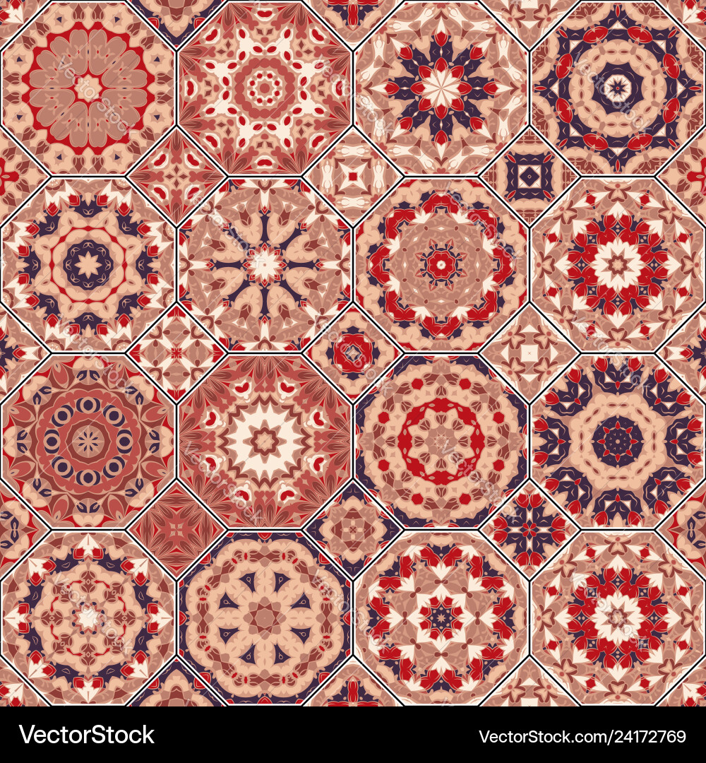 Set of octagonal and square patterns Set of octagonal and square patterns vector image