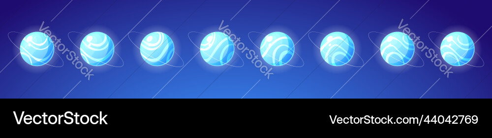 Set of planet rotation isolated on background Set of planet rotation isolated on background vector image