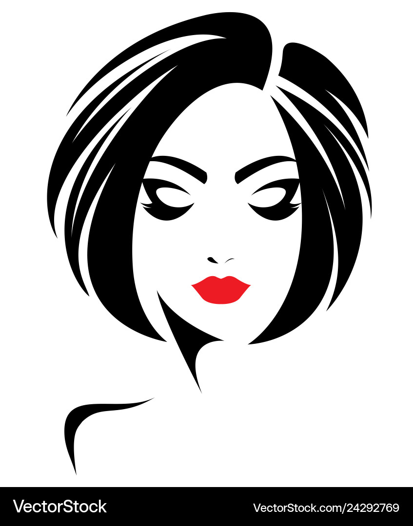 Short Hair Woman Icon - Beauty & Style Vector Image