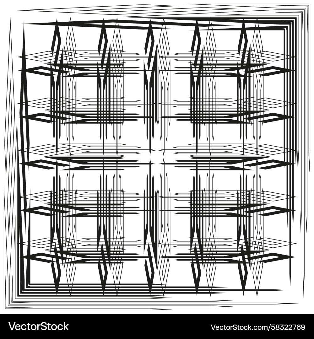 Symmetric Grid Pattern - Geometric Lattice Vector Image