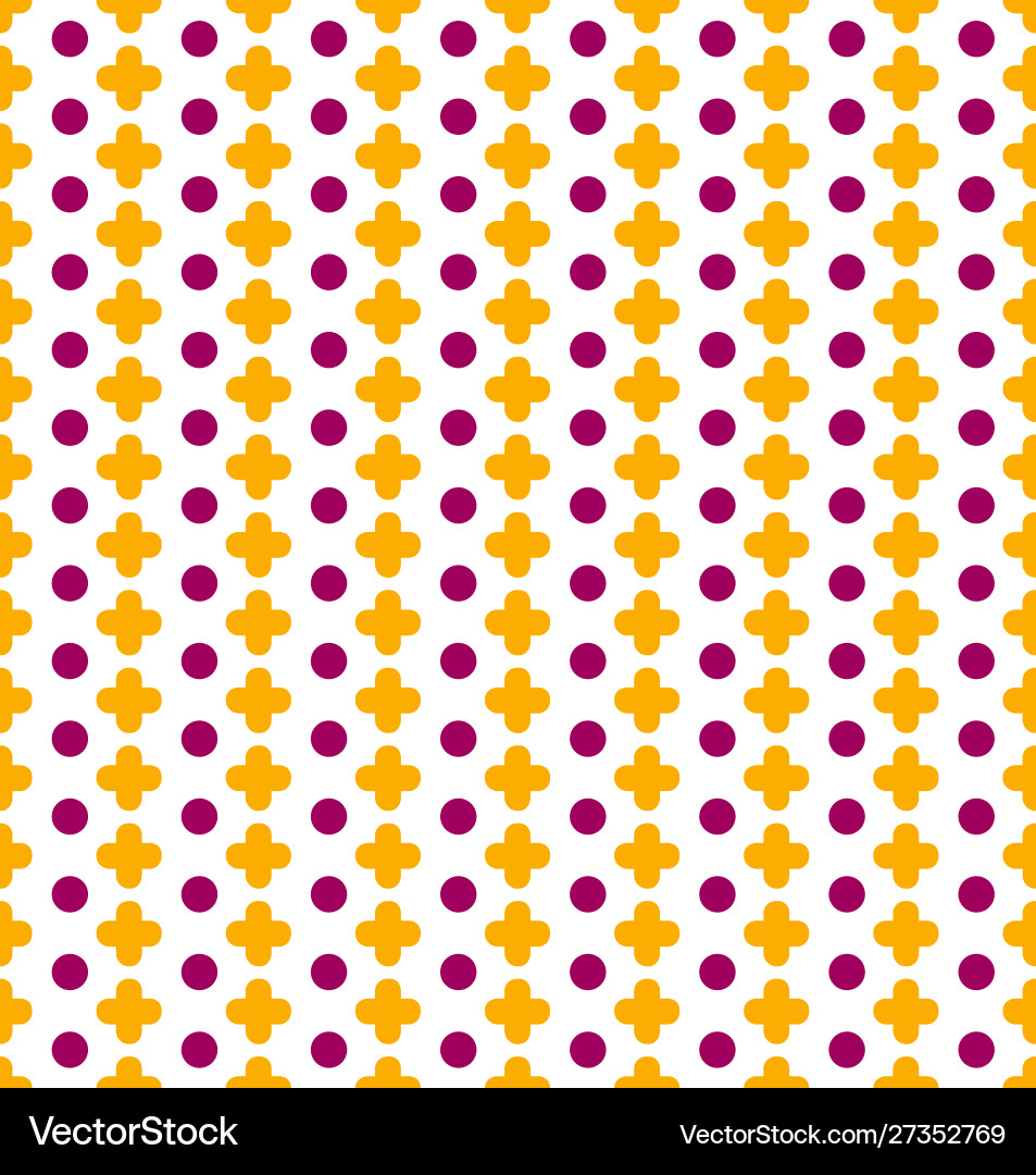 White seamless pattern with pluses and circles vector image