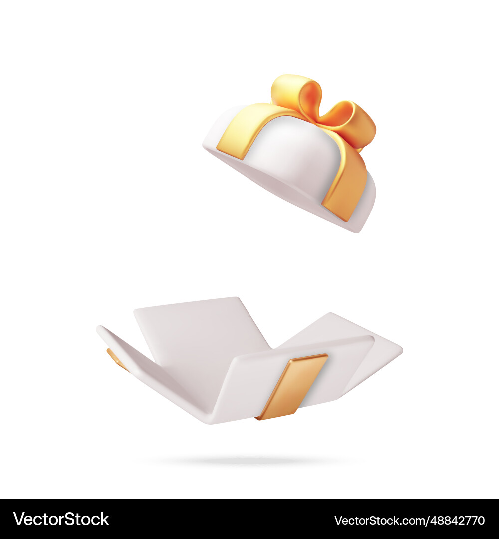 3d open gift box 3d open gift box vector image