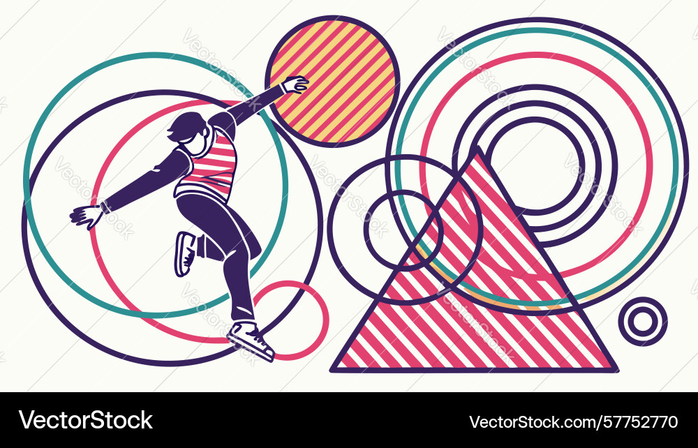 Abstract basketball player in dynamic geometric vector image