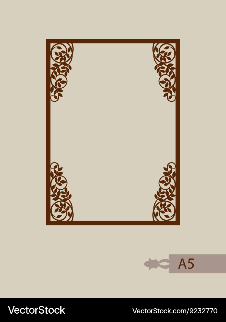 Abstract square frame with swirls vector image