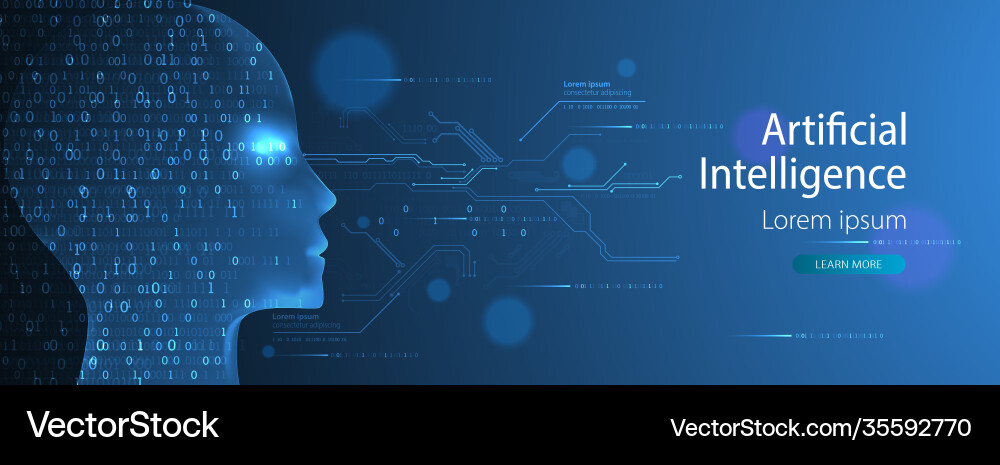 Artificial intelligence ai and big data concept Artificial intelligence ai and big data concept vector image