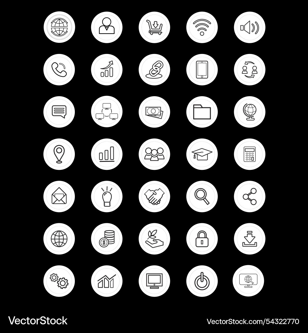 Basic user interface icon set Vector Image