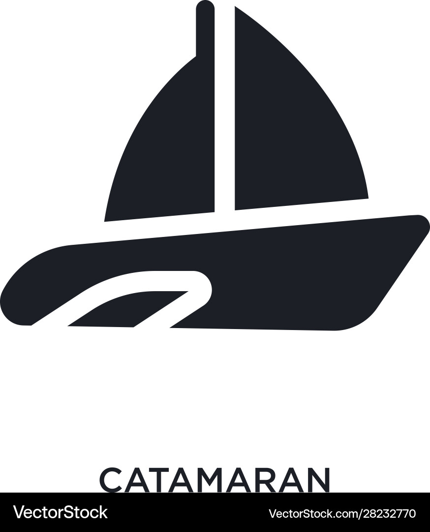 Black catamaran isolated icon simple element from Vector Image