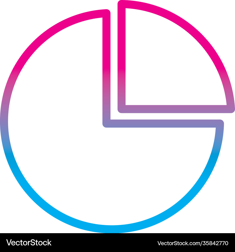 Cake chart gradient style icon design Vector Image