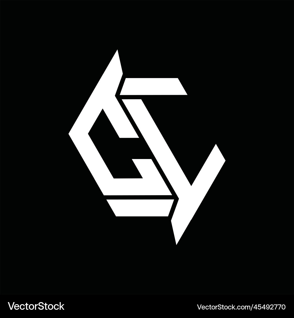 Cl logo monogram hexagon abstract shape images Vector Image