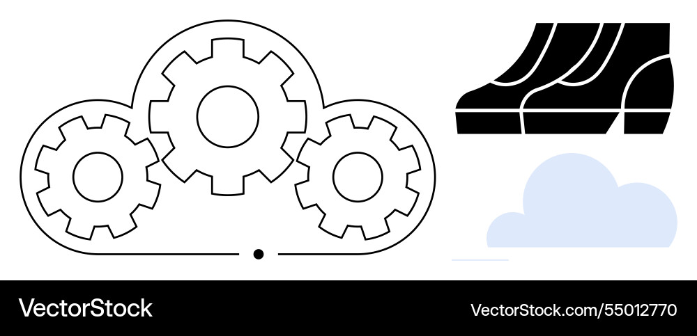 Cloud computing with gears mechanism and server Cloud computing with gears mechanism and server vector image
