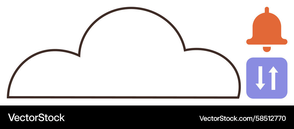 Cloud Data Notification Vector Image