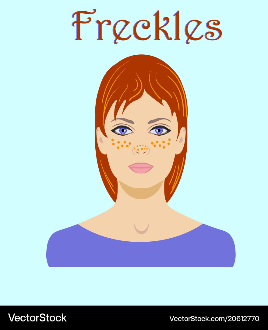 Cute freckled redhaired young woman portrait Cute freckled redhaired young woman portrait vector image