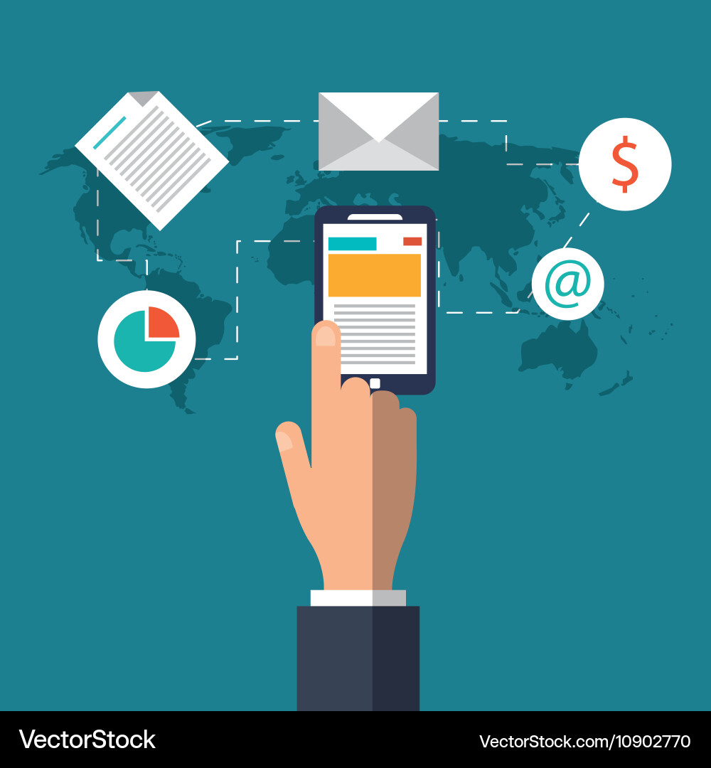 Digital messaging related icons image vector image