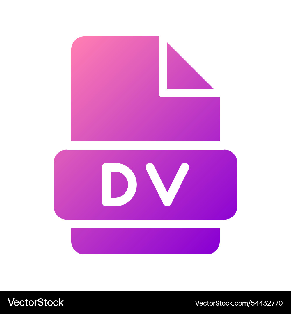 Dv video file format icon with smooth gradient Dv video file format icon with smooth gradient vector image