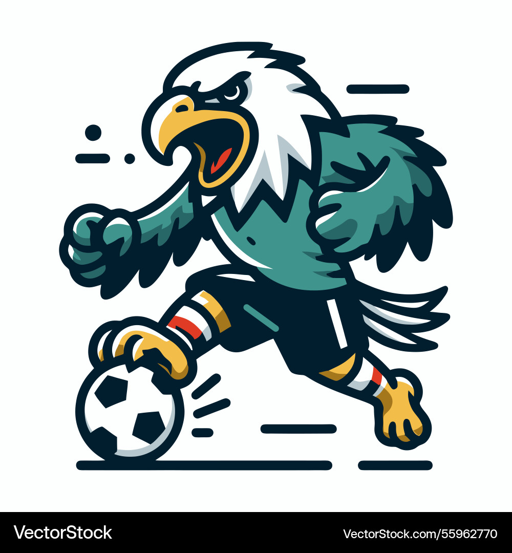 Eagle soccer player sports team mascot logo Eagle soccer player sports team mascot logo vector image